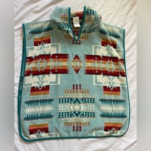 Pendleton Chief Joseph Aqua Hooded Towel Kids
